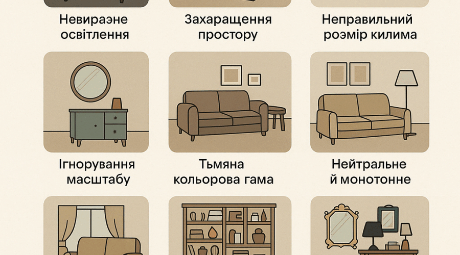 10 поширених помилок у дизайні інтер’єру